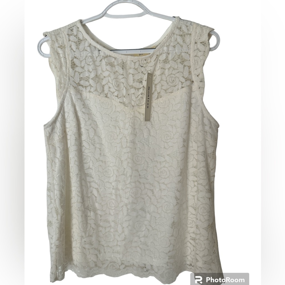 NWT Monteau Size L Women’s Lace Tank Blouse